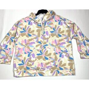 Juicy by Juicy Couture Sweatshirt Womens 2XL Colorful Pastel Floral Hooded